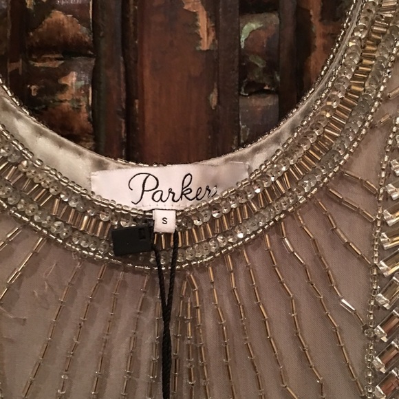 Parker Comoros Sequin Silk Shift Dress - Picture 4 of 5